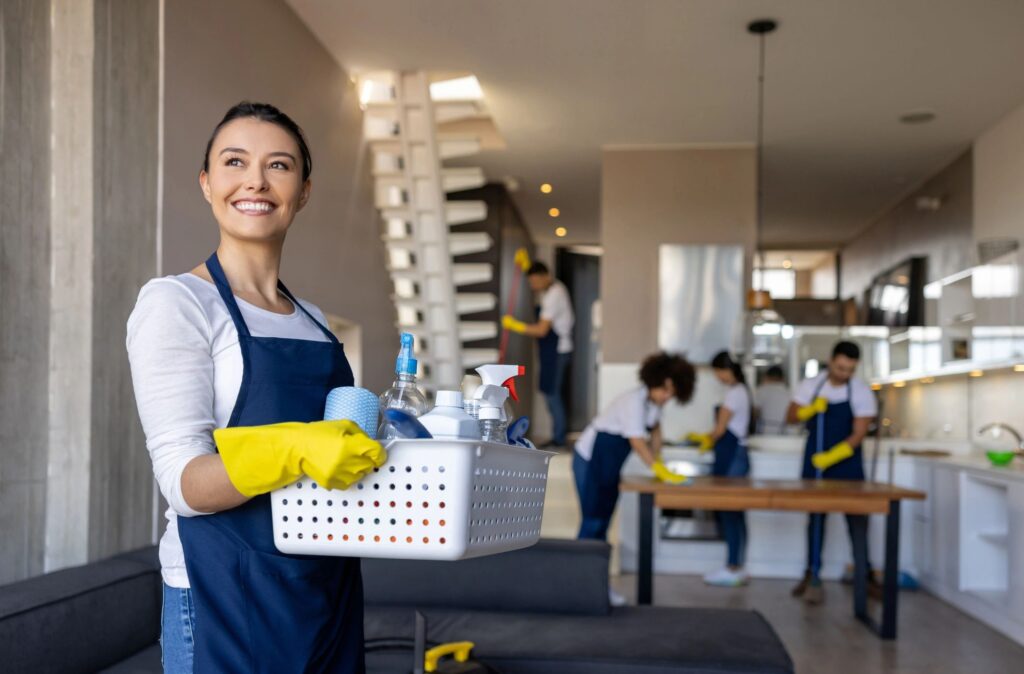 professional cleaning service team Hamilton modern bright