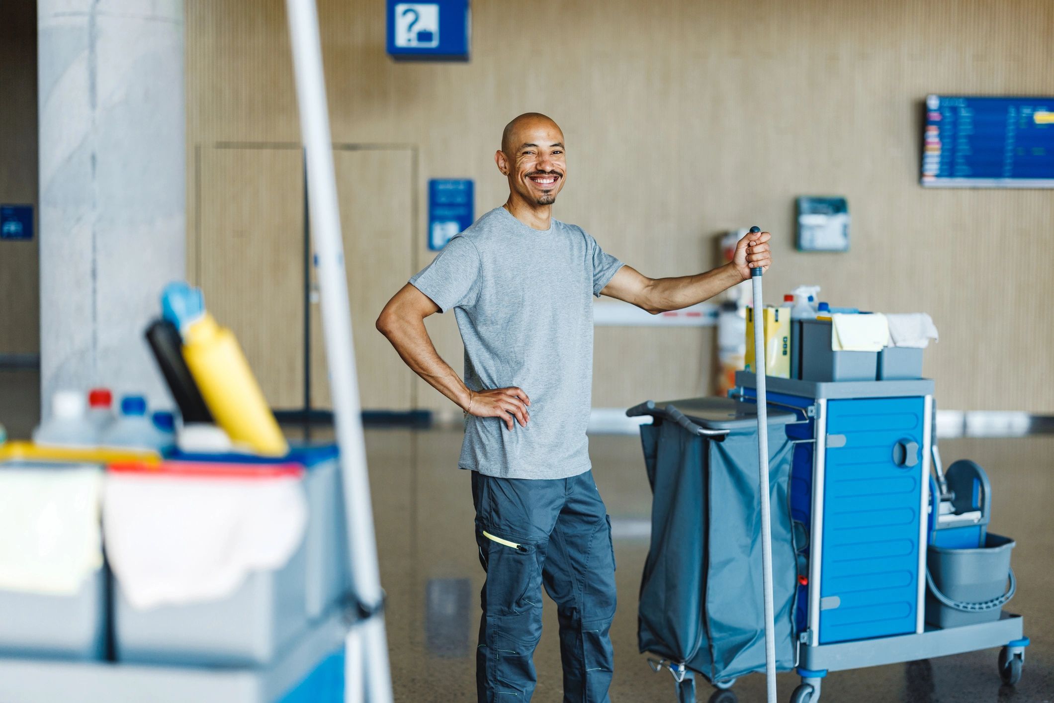 happy cleaning customer